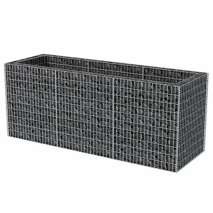 Furnicato Gabionen-Hochbeet verzinkter Stahl - 270 x 90 x 100 cm, Stahl, Fassungsvermögen Erde: 1.750 g