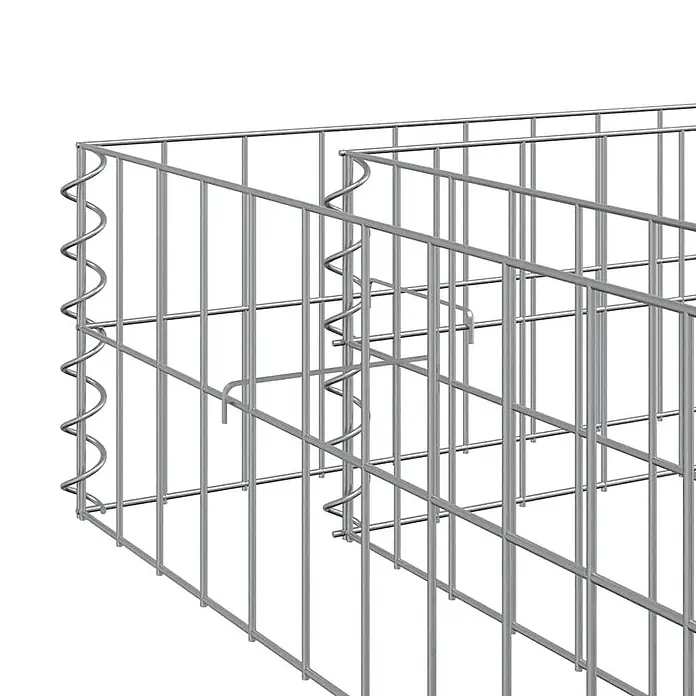 Furnicato Gabionen-Hochbeet verzinkter Stahl - 100 x 100 x 20 cm, Stahl, Fassungsvermögen Erde: 128 g