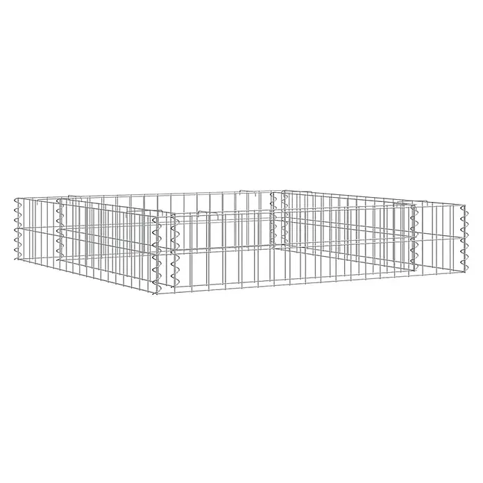 Furnicato Gabionen-Hochbeet verzinkter Stahl - 100 x 100 x 20 cm, Stahl, Fassungsvermögen Erde: 128 g