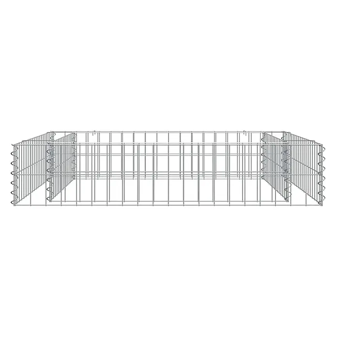 Furnicato Gabionen-Hochbeet verzinkter Stahl - 100 x 100 x 20 cm, Stahl, Fassungsvermögen Erde: 128 g