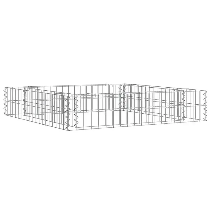Furnicato Gabionen-Hochbeet verzinkter Stahl - 100 x 100 x 20 cm, Stahl, Fassungsvermögen Erde: 128 g