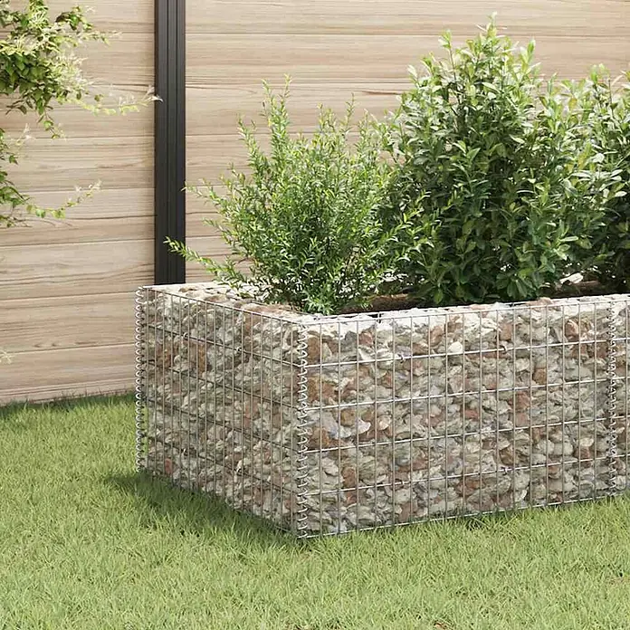 Furnicato Gabionen-Hochbeet verzinkter Stahl - 360 x 90 x 50 cm, Stahl, Fassungsvermögen Erde: 1.190 g