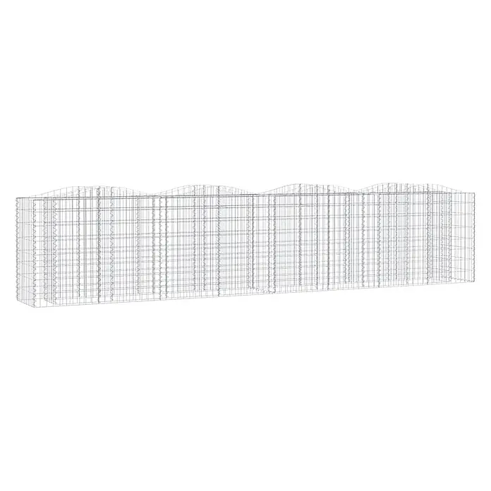 Furnicato Gabionen-Hochbeet verzinktes Eisen - 400 x 50 x 100 cm, Metall, Fassungsvermögen Erde: 2.000 g