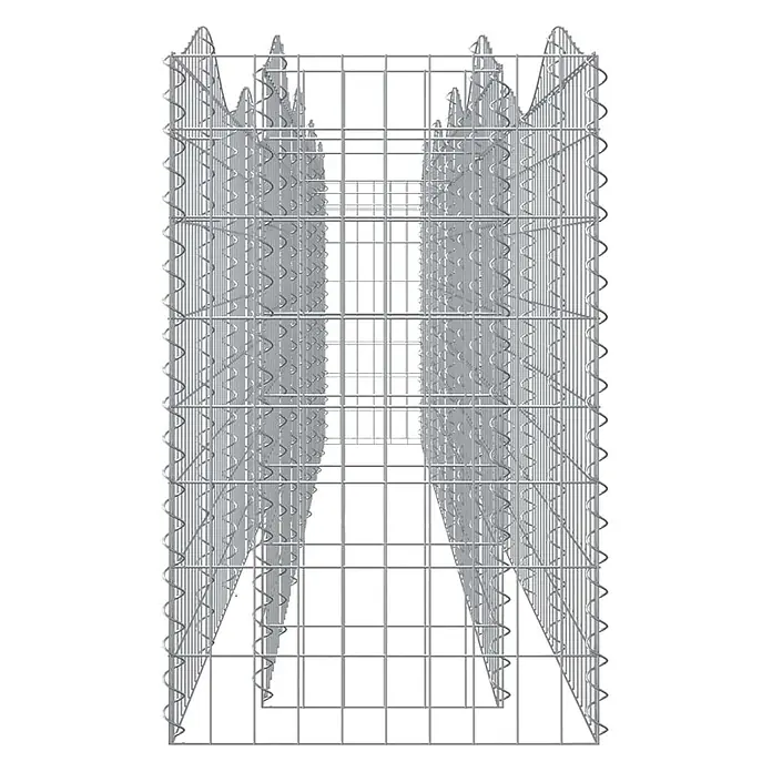 Furnicato Gabionen-Hochbeet verzinktes Eisen - 400 x 50 x 100 cm, Metall, Fassungsvermögen Erde: 2.000 g