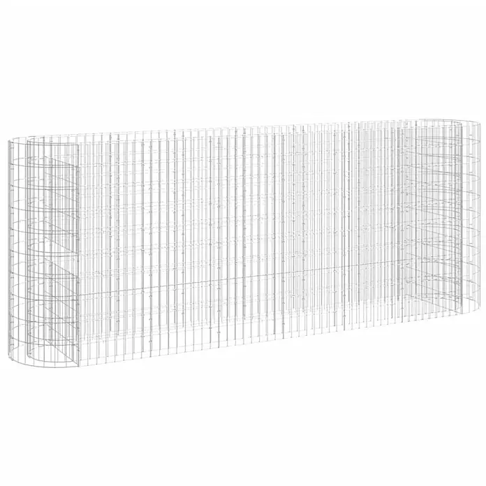 Furnicato Gabionen-Hochbeet verzinktes Eisen - 260 x 50 x 100 cm, Metall, Fassungsvermögen Erde: 1.300 g