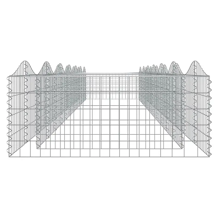 Furnicato Gabionen-Hochbeet verzinktes Eisen - 600 x 100 x 50 cm, Metall, Fassungsvermögen Erde: 3.000 g