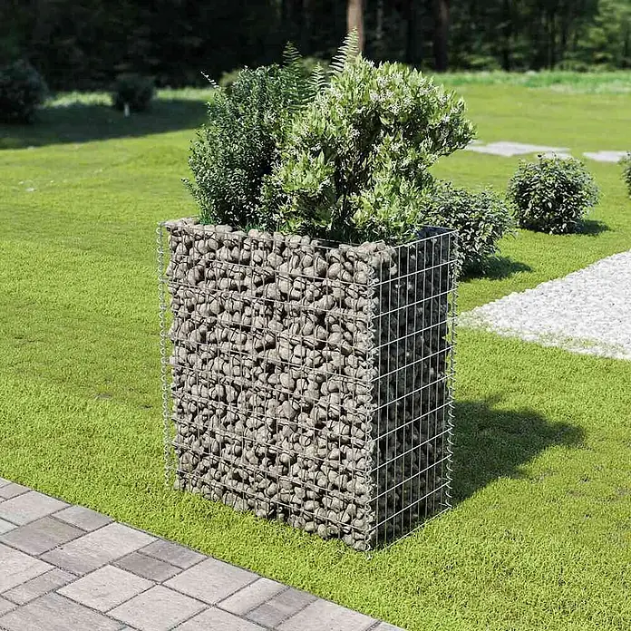 Furnicato Gabionen-Hochbeet verzinkter Stahl - 90 x 50 x 100 cm, Stahl, Fassungsvermögen Erde: 210 g