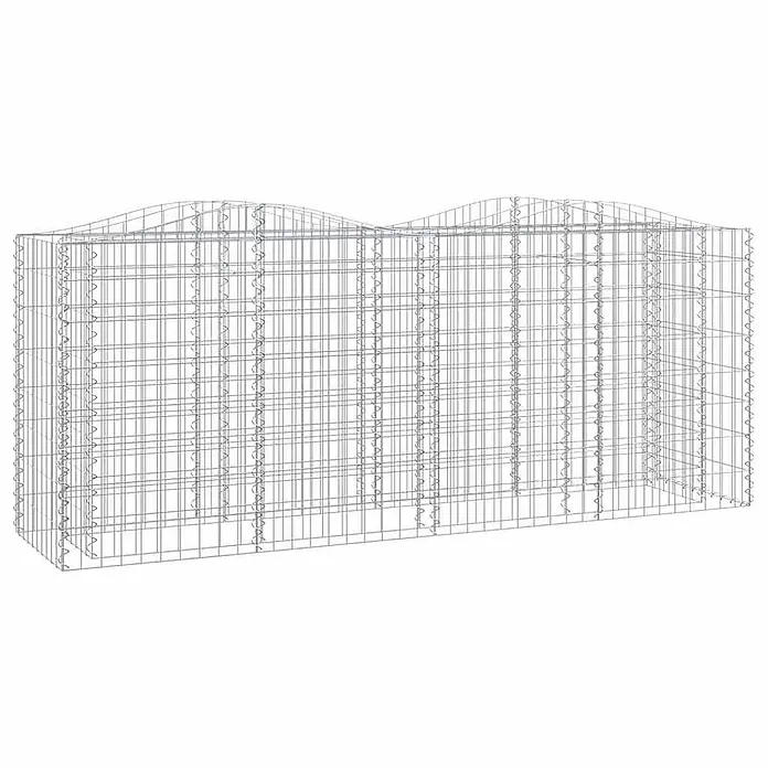 Furnicato Gabionen-Hochbeet verzinktes Eisen - 200 x 50 x 100 cm, Metall, Fassungsvermögen Erde: 1.000 g
