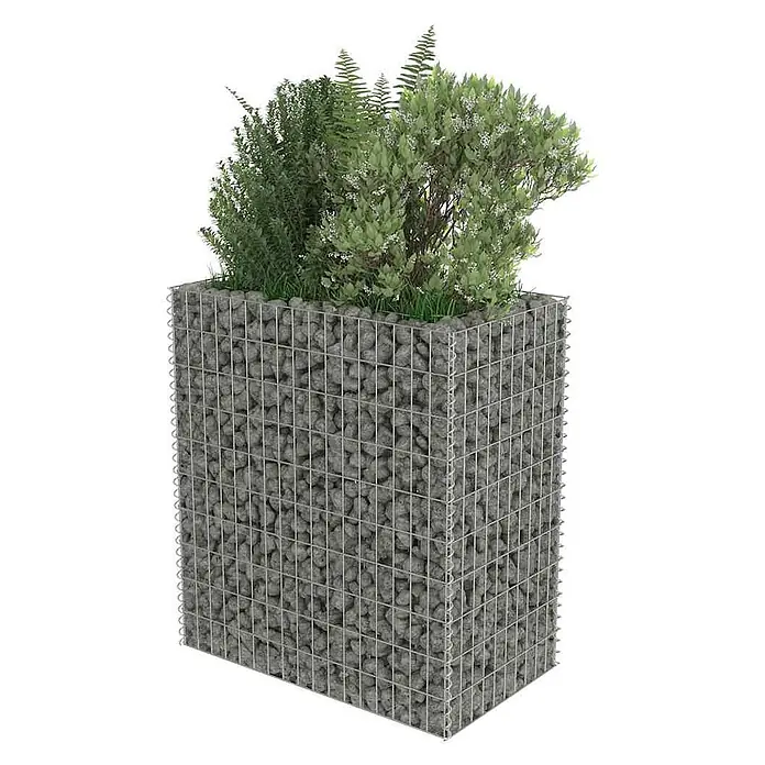 Furnicato Gabionen-Hochbeet verzinkter Stahl - 90 x 50 x 100 cm, Stahl, Fassungsvermögen Erde: 210 g