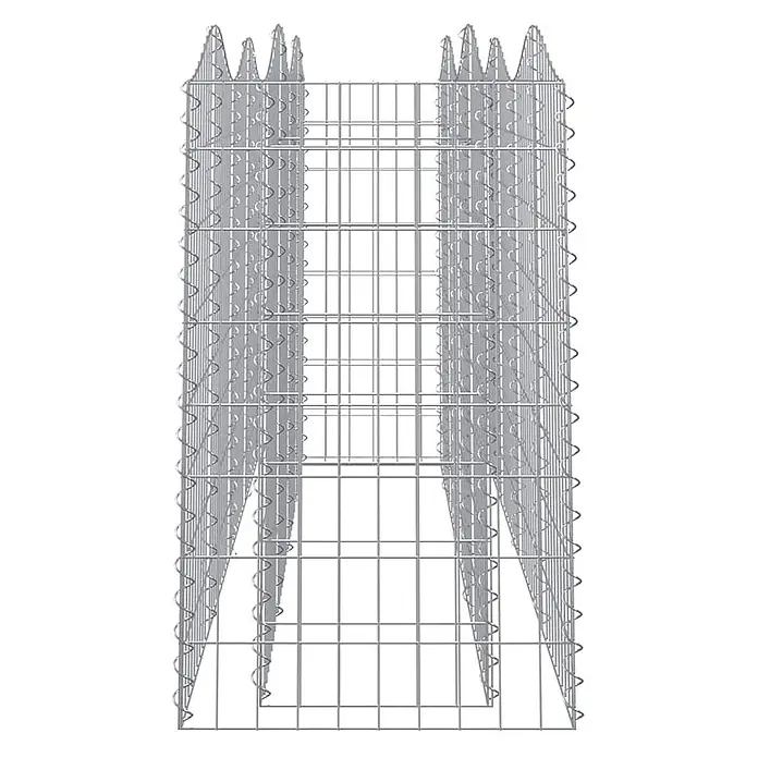 Furnicato Gabionen-Hochbeet verzinktes Eisen - 200 x 50 x 100 cm, Metall, Fassungsvermögen Erde: 1.000 g