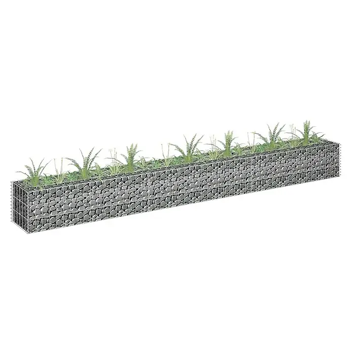 Furnicato Gabionen-Hochbeet verzinkter Stahl - 270 x 30 x 30 cm, Stahl, Fassungsvermögen Erde: 75 g