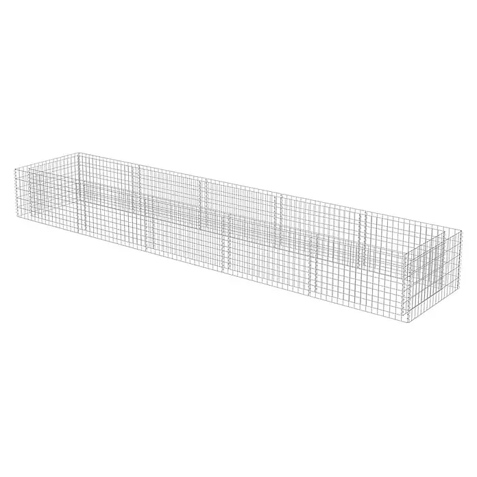 Furnicato Gabionen-Hochbeet verzinkter Stahl - 450 x 90 x 50 cm, Stahl, Fassungsvermögen Erde: 1.505 g
