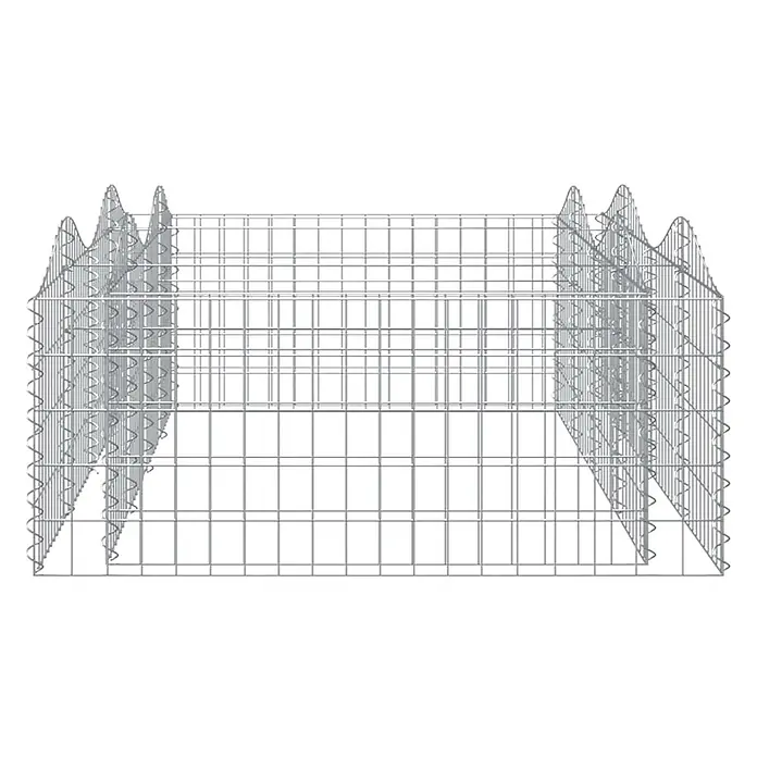 Furnicato Gabionen-Hochbeet verzinktes Eisen - 200 x 100 x 50 cm, Metall, Fassungsvermögen Erde: 1.000 g
