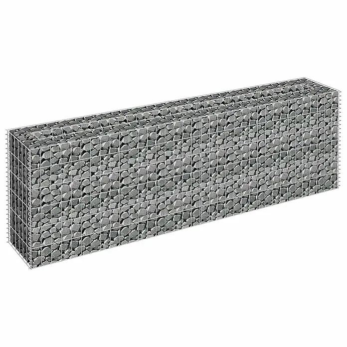Furnicato Gabionen-Hochbeet Verzinkter Stahl - 180 x 30 x 60 cm, Stahl, Fassungsvermögen Erde: 96 g