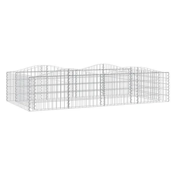 Furnicato Gabionen-Hochbeet verzinktes Eisen - 200 x 100 x 50 cm, Metall, Fassungsvermögen Erde: 1.000 g