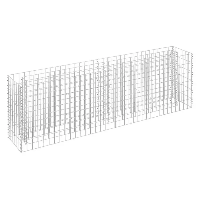 Furnicato Gabionen-Hochbeet Verzinkter Stahl - 180 x 30 x 60 cm, Stahl, Fassungsvermögen Erde: 96 g