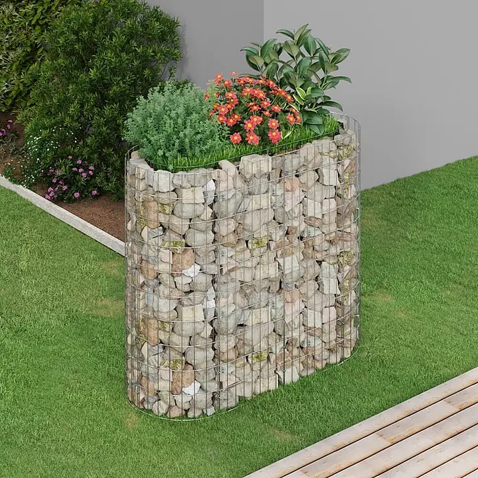 Furnicato Gabionen-Hochbeet verzinktes Eisen - 120 x 50 x 100 cm, Metall, Fassungsvermögen Erde: 600 g