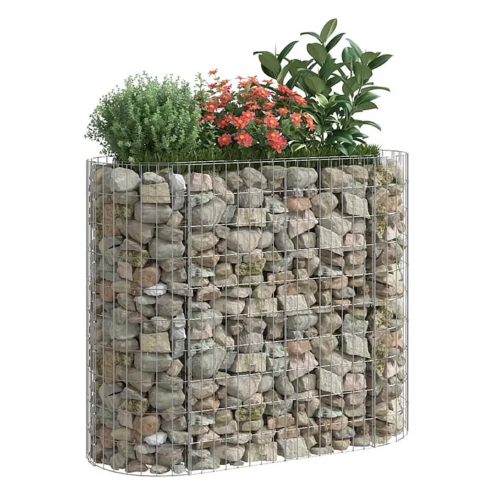 Furnicato Gabionen-Hochbeet verzinktes Eisen - 120 x 50 x 100 cm, Metall, Fassungsvermögen Erde: 600 g