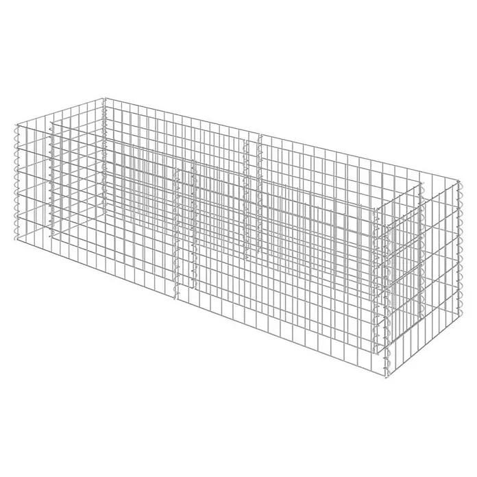 Furnicato Gabionen-Hochbeet verzinkter Stahl - 180 x 50 x 50 cm, Stahl, Fassungsvermögen Erde: 240 g