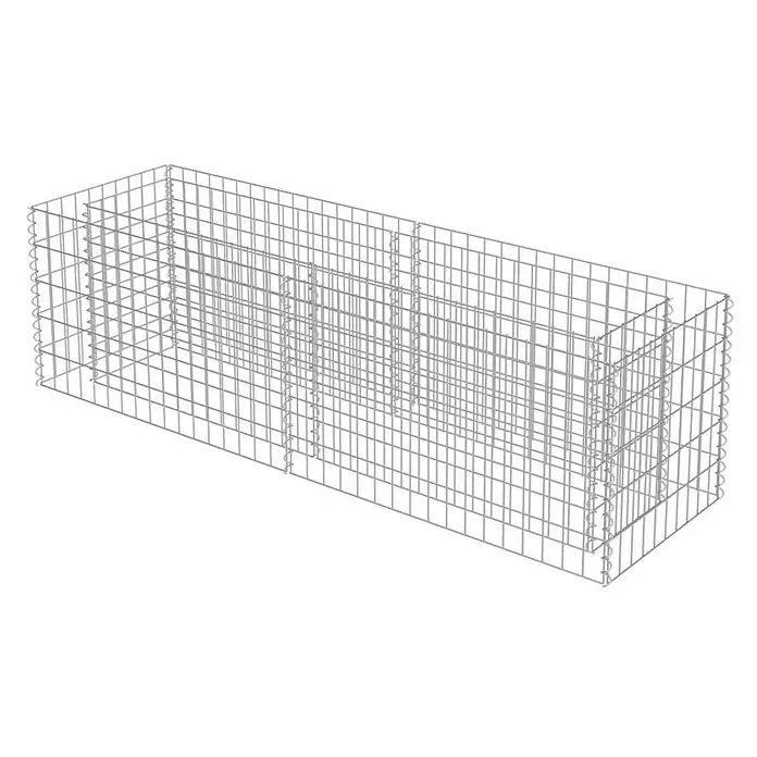 Furnicato Gabionen-Hochbeet verzinkter Stahl - 180 x 50 x 50 cm, Stahl, Fassungsvermögen Erde: 240 g