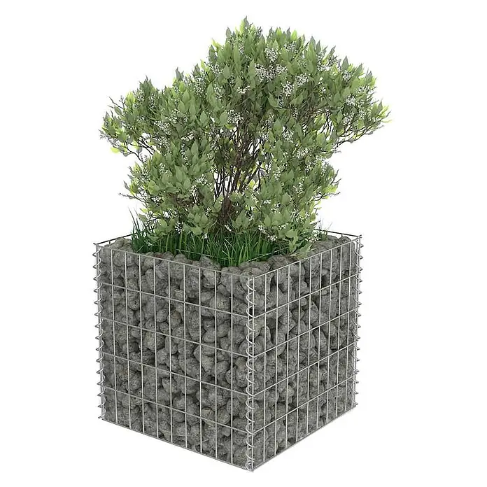 Furnicato Gabionen-Hochbeet verzinkter Stahl - 50 x 50 x 50 cm, Stahl, Fassungsvermögen Erde: 45 g
