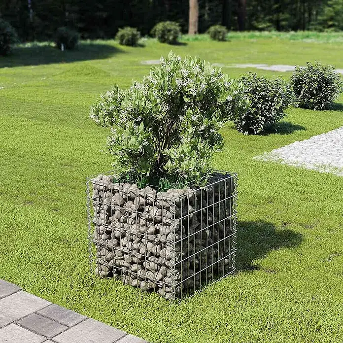 Furnicato Gabionen-Hochbeet verzinkter Stahl - 50 x 50 x 50 cm, Stahl, Fassungsvermögen Erde: 45 g