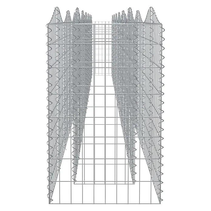 Furnicato Gabionen-Hochbeet verzinktes Eisen - 600 x 50 x 100 cm, Metall, Fassungsvermögen Erde: 3.000 g