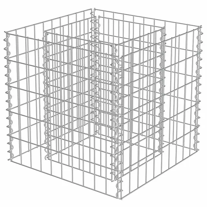 Furnicato Gabionen-Hochbeet verzinkter Stahl - 50 x 50 x 50 cm, Stahl, Fassungsvermögen Erde: 45 g
