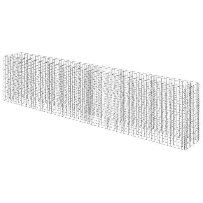 Furnicato Gabionen-Hochbeet verzinkter Stahl - 450 x 50 x 100 cm, Stahl, Fassungsvermögen Erde: 1.290 g