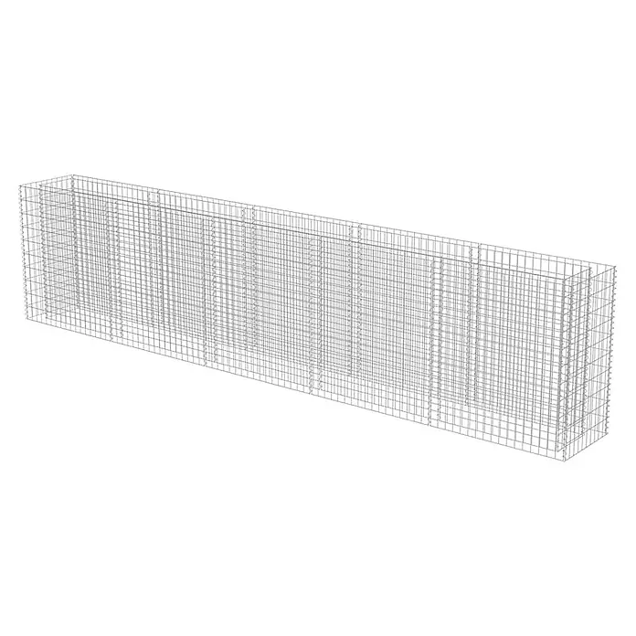 Furnicato Gabionen-Hochbeet verzinkter Stahl - 450 x 50 x 100 cm, Stahl, Fassungsvermögen Erde: 1.290 g