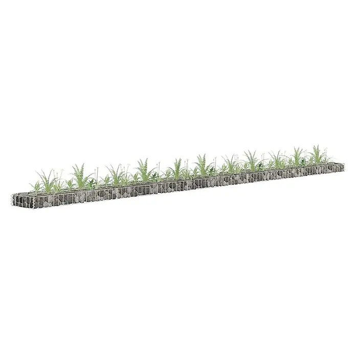 Furnicato Gabionen-Hochbeet verzinkter Stahl - 450 x 30 x 10 cm, Stahl, Fassungsvermögen Erde: 43 g