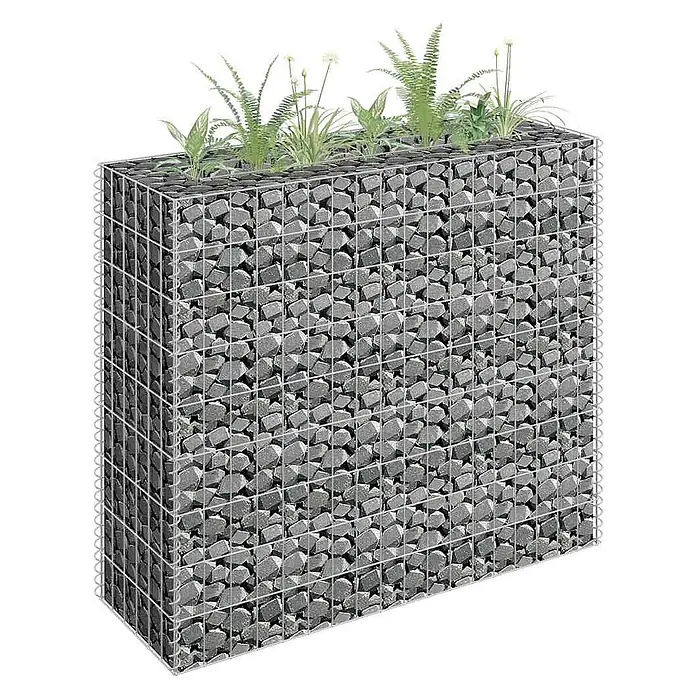 Furnicato Gabionen-Hochbeet verzinkter Stahl - 90 x 30 x 90 cm, Stahl, Fassungsvermögen Erde: 63 g