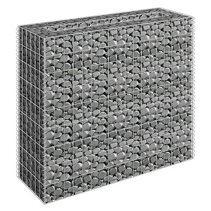 Furnicato Gabionen-Hochbeet verzinkter Stahl - 90 x 30 x 90 cm, Stahl, Fassungsvermögen Erde: 63 g