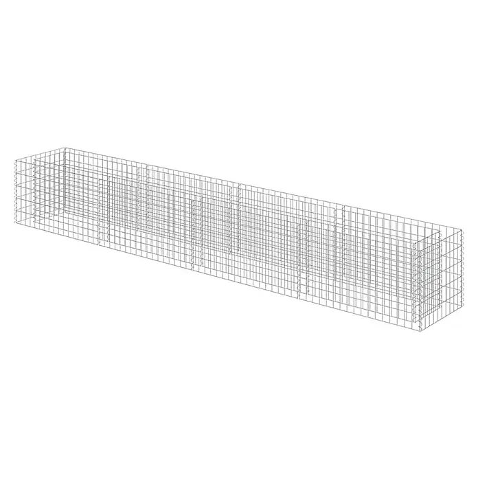 Furnicato Gabionen-Hochbeet verzinkter Stahl - 360 x 50 x 50 cm, Stahl, Fassungsvermögen Erde: 510 g