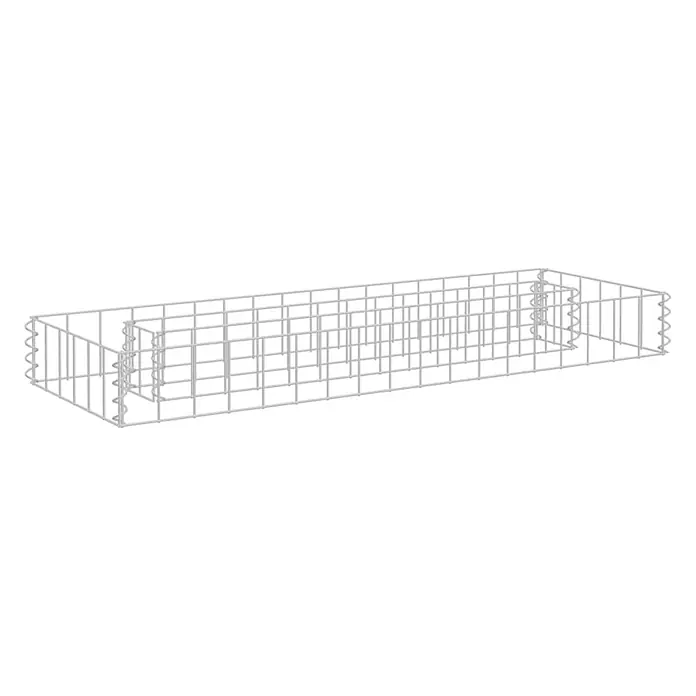 Furnicato Gabionen-Hochbeet verzinkter Stahl - 90 x 30 x 10 cm, Stahl, Fassungsvermögen Erde: 7 g