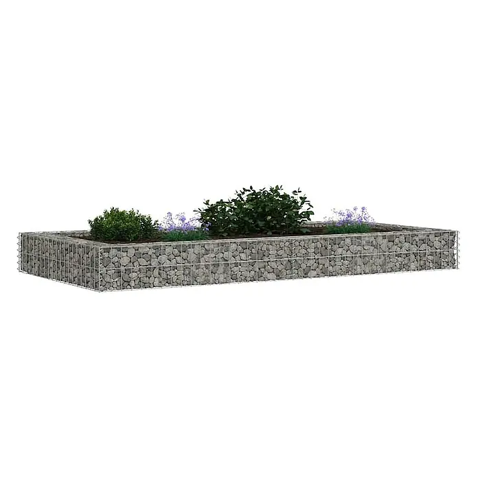 Furnicato Gabionen-Hochbeet verzinkter Stahl - 200 x 100 x 20 cm, Stahl, Fassungsvermögen Erde: 288 g