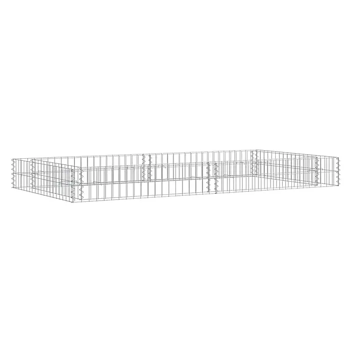 Furnicato Gabionen-Hochbeet verzinkter Stahl - 200 x 100 x 20 cm, Stahl, Fassungsvermögen Erde: 288 g