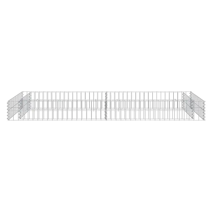Furnicato Gabionen-Hochbeet verzinkter Stahl - 200 x 100 x 20 cm, Stahl, Fassungsvermögen Erde: 288 g