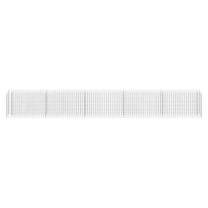 Furnicato Gabionen-Hochbeet verzinkter Stahl - 450 x 30 x 60 cm, Stahl, Fassungsvermögen Erde: 258 g
