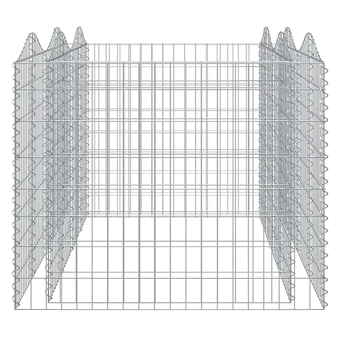 Furnicato Gabionen-Hochbeet verzinktes Eisen - 200 x 100 x 100 cm, Metall, Fassungsvermögen Erde: 2.000 g