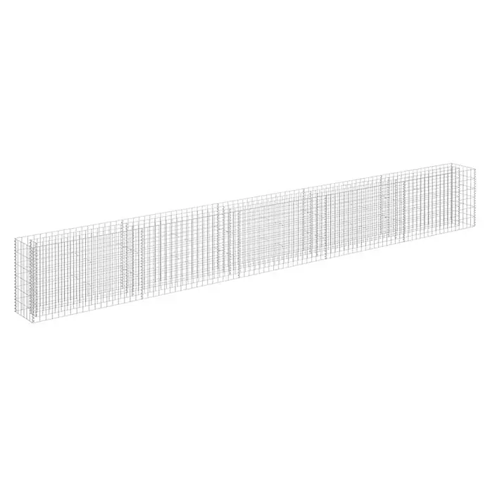 Furnicato Gabionen-Hochbeet verzinkter Stahl - 450 x 30 x 60 cm, Stahl, Fassungsvermögen Erde: 258 g