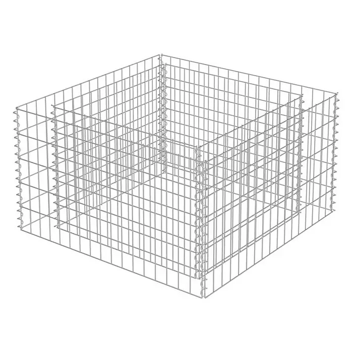 Furnicato Gabionen-Hochbeet verzinkter Stahl - 90 x 90 x 50 cm, Stahl, Fassungsvermögen Erde: 245 g