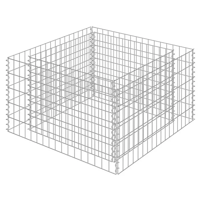 Furnicato Gabionen-Hochbeet verzinkter Stahl - 90 x 90 x 50 cm, Stahl, Fassungsvermögen Erde: 245 g
