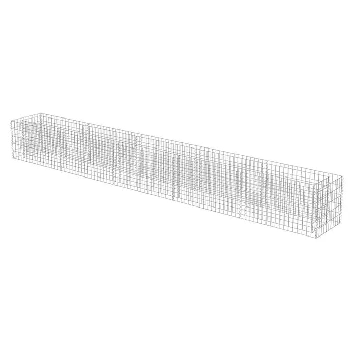 Furnicato Gabionen-Hochbeet verzinkter Stahl - 450 x 50 x 50 cm, Stahl, Fassungsvermögen Erde: 675 g
