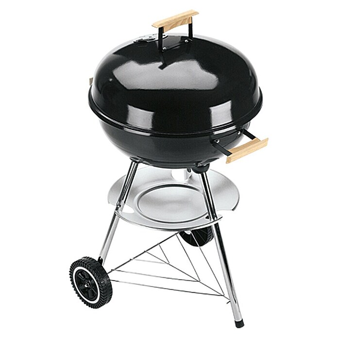 Grillstar Barbacoa redonda con tapa Montana (Negro, Superficie parrilla: Ø 46 cm)