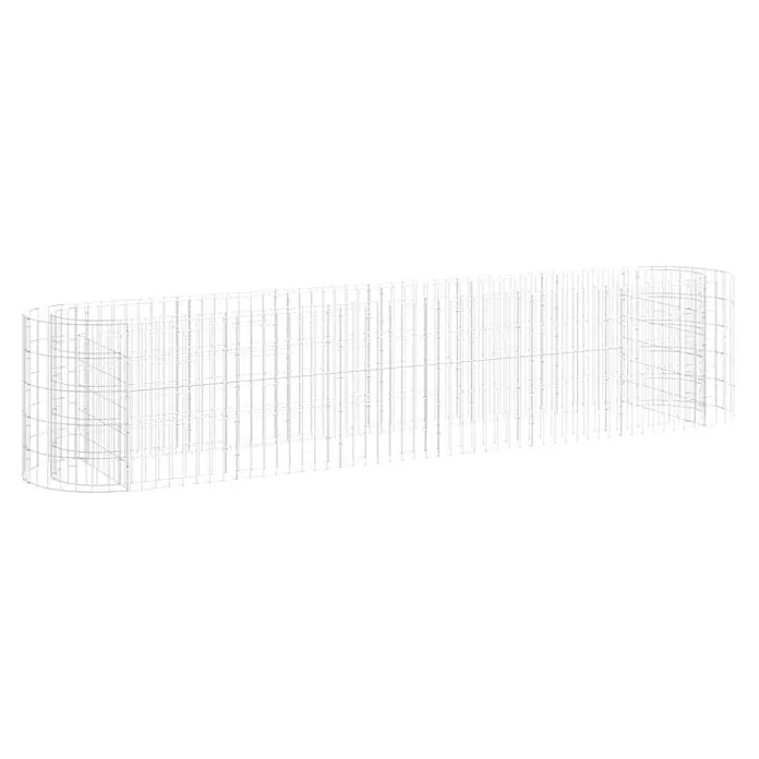 Furnicato Gabionen-Hochbeet verzinktes Eisen - 260 x 50 x 50 cm, Metall, Fassungsvermögen Erde: 650 g