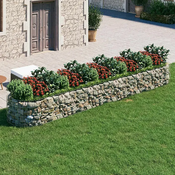 Furnicato Gabionen-Hochbeet verzinktes Eisen - 500 x 100 x 50 cm, Metall, Fassungsvermögen Erde: 2.500 g