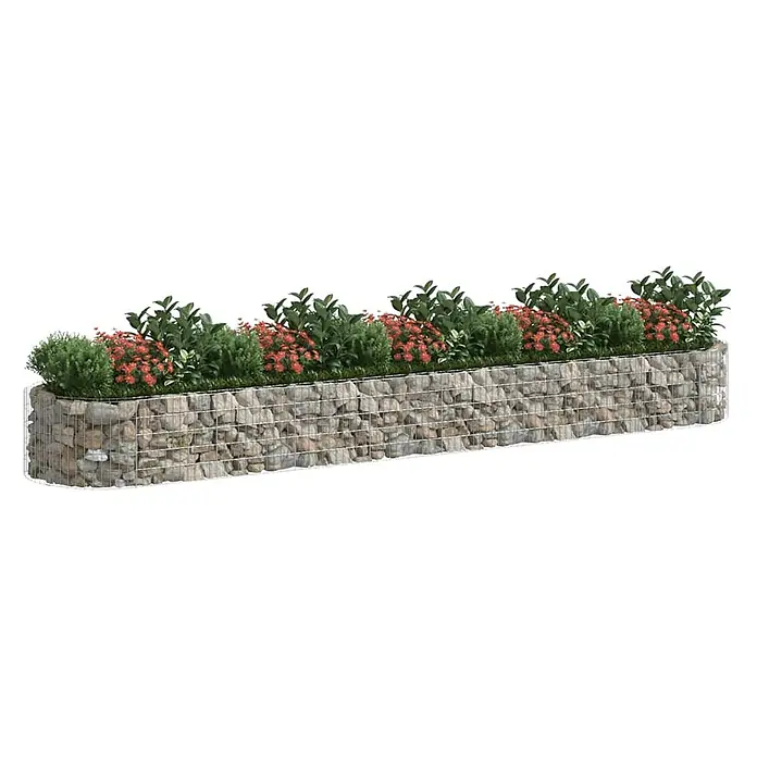 Furnicato Gabionen-Hochbeet verzinktes Eisen - 500 x 100 x 50 cm, Metall, Fassungsvermögen Erde: 2.500 g
