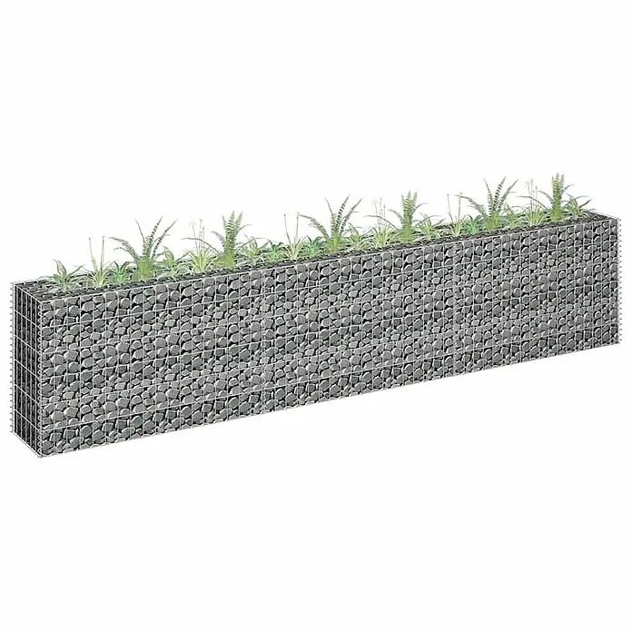 Furnicato Gabionen-Hochbeet verzinkter Stahl - 270 x 30 x 60 cm, Stahl, Fassungsvermögen Erde: 150 g