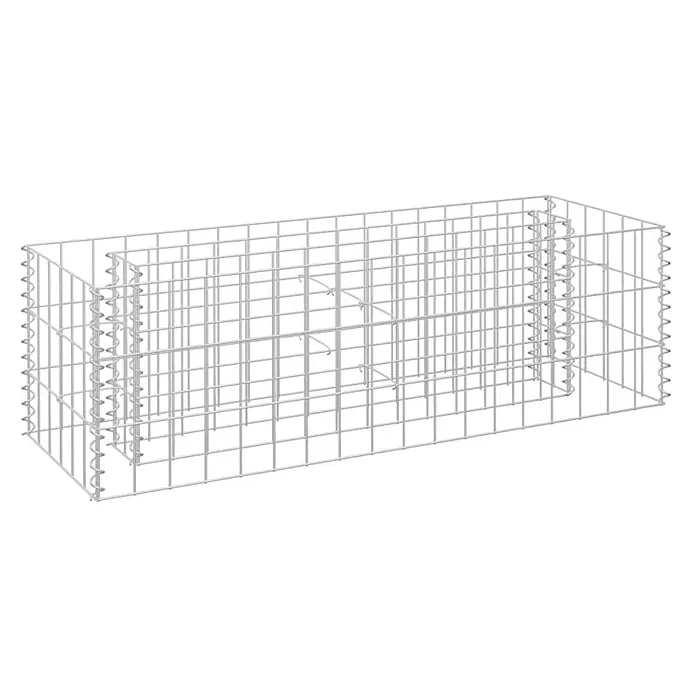 Furnicato Gabionen-Hochbeet verzinkter Stahl - 90 x 30 x 30 cm, Stahl, Fassungsvermögen Erde: 21 g